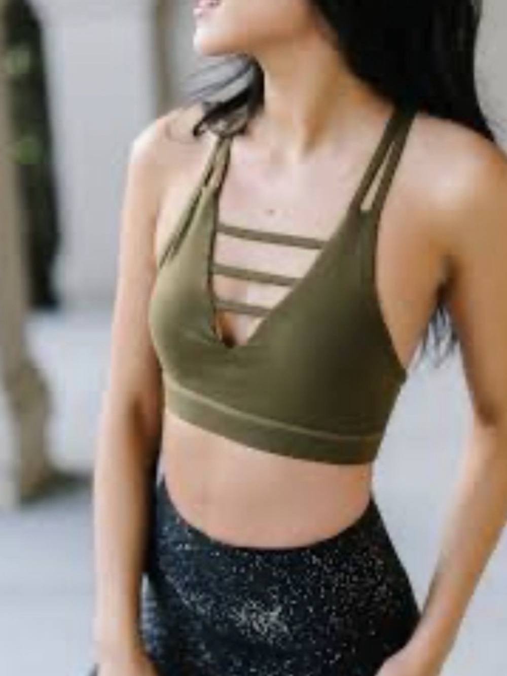 Zyia Active Olive Green Sports Bra Large